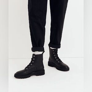 Madewell The Rayna Lace-Up Boot in Leather NG667